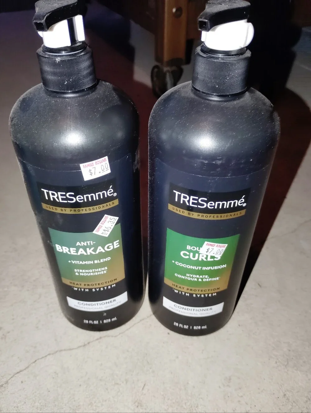 TRESemmé Anti-Breakage & Bounce Curls Conditioner Set — Black & Green 2 New